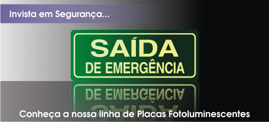 Linha de Placas fotoluminescente (Sinaliza��o de seguran�a)