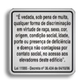 S120AO - Placa Sinalize-Discriminação (Elevadores)