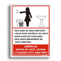 S220AG-Placa Sinalize-Procedimento de Sanitário Feminino