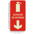 B021 - Placa indicativa de Extintor de Incêndio (Fotoluminescente)
