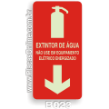 B023 - Placa indicativa de Extintor de Incêndio com Carga de Água (Fotoluminescente)