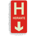 B027 - Placa indicativa de Hidrante "H" (Fotoluminescente)
