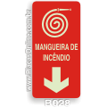 B028 - Placa indicativa de Mangueira de Incêndio (Fotoluminescente)