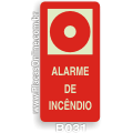B031 - Placa indicativa do Ponto de Acionamento do Alarme de Incêndio (Fotoluminescente)