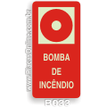 B033 - Placa indicativa do Ponto de Acionamento da Bomba de Incêndio (Fotoluminescente)