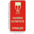 B036 - Placa indicativa dos Chuveiros Automáticos – Sprinklers (Fotoluminescente)