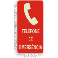 B037-Placa indicativa do Telefone de Emergência (Fotoluminescente)