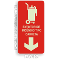 B043-Placa indicativa de Extintor de Incêndio Tipo Carreta (Fotoluminescente)