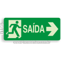 B105-Placa Saída com Pictograma e Seta à Direita (Fotoluminescente)