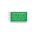 C106 - Placa "Antes de Entrar no Elevador Verifique..." (Fotoluminescente)