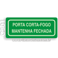 C301-Placa “Porta Corta-Fogo Mantenha Fechada” (Fotoluminescente)
