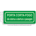 C302-Placa “Porta Corta-Fogo Não Obstrua” (Fotoluminescente)