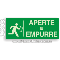 C303-Placa “Aperte e Empurre" Barra Antipânico (Fotoluminescente)