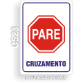 C523 - Placa Parada obrigatória - cruzamento