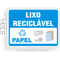 E204 - Placa Lixo Reciclável: Papel