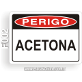 F002-Placa PERIGO: Acetona