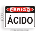 F003-Placa PERIGO: Ácido