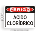 F004-Placa PERIGO: Ácido clorídrico