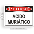F007-Placa PERIGO: Ácido muriático