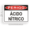 F008-Placa PERIGO: Ácido nítrico