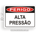 F015-Placa PERIGO: Alta pressão