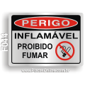 F044 - Placa PERIGO: Inflamável proibido fumar