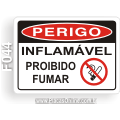 F044 - Placa PERIGO: Inflamável proibido fumar