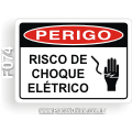 F074-Placa PERIGO: Risco de choque elétrico