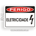 F094-Placa PERIGO: Eletricidade