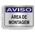 F109 - Placa AVISO: Área de montagem