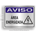 F111 - Placa AVISO: Área energizada