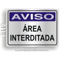 F112 - Placa AVISO: Área interditada