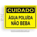 F204 - Placa CUIDADO: Água poluída não beba