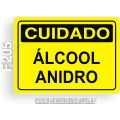 F205 - Placa CUIDADO: Álcool anidro