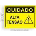 F207 - Placa CUIDADO: Alta tensão
