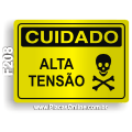 F208 - Placa CUIDADO: Alta tensão