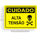 F208 - Placa CUIDADO: Alta tensão