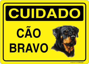 F219-Placa CUIDADO: Cão bravo