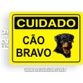 F219-Placa CUIDADO: Cão bravo