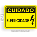 F291-Placa CUIDADO: Eletricidade