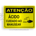 F302 - Placa ATENÇÃO: Ácido cuidado ao manusear