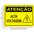 F310 - Placa ATENÇÃO: Alta voltagem