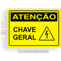 F332-Placa ATENÇÃO: Chave geral