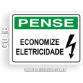 G016-Placa PENSE: Economize Eletricidade