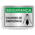 G104 - Placa SEGURANÇA: Chuveiro de emergência