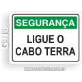 G113 - Placa SEGURANÇA: Ligue o cabo terra