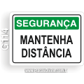 G114 - Placa SEGURANÇA: Mantenha distância