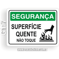 G117-Placa SEGURANÇA: Superfície quente. Não toque