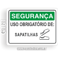 G161 - Placa SEGURANÇA: Uso obrigatório de: Sapatilhas