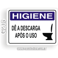 G205-Placa HIGIENE: Dê descarga após o uso
